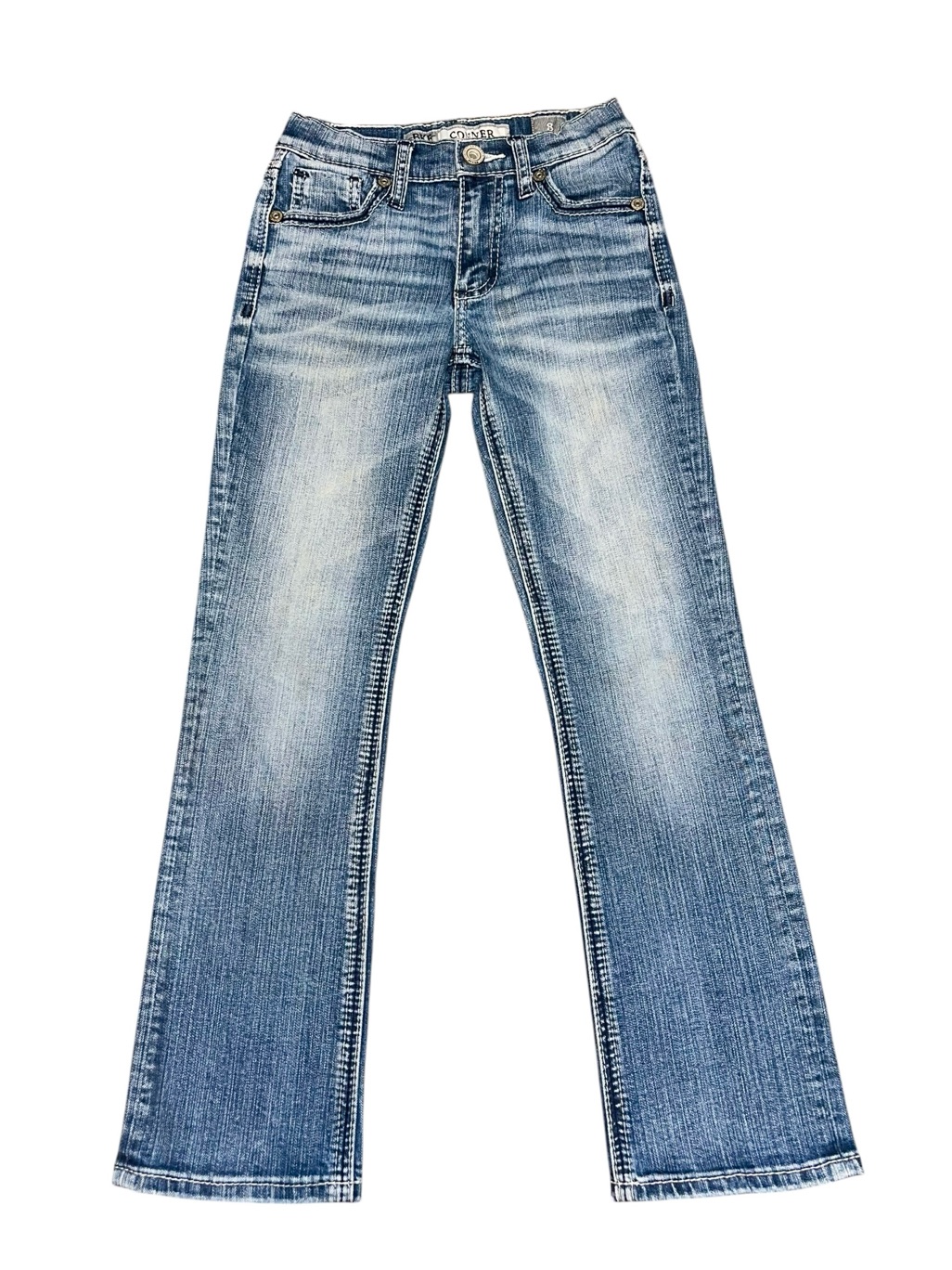 Bke Kids Light Blue Faded Bootcut Jeans